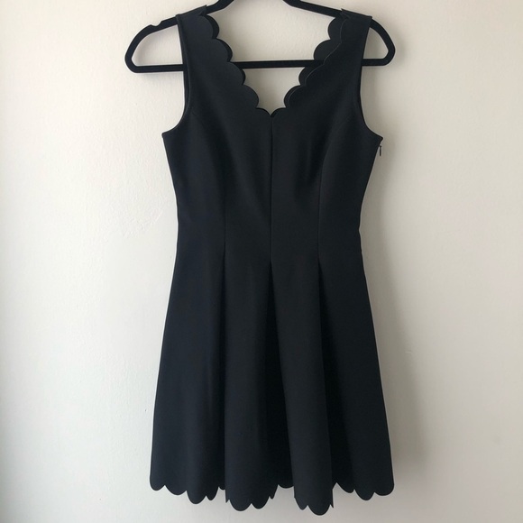 Banana Republic Black Scalloped Fit Flare Dress - Picture 4 of 11